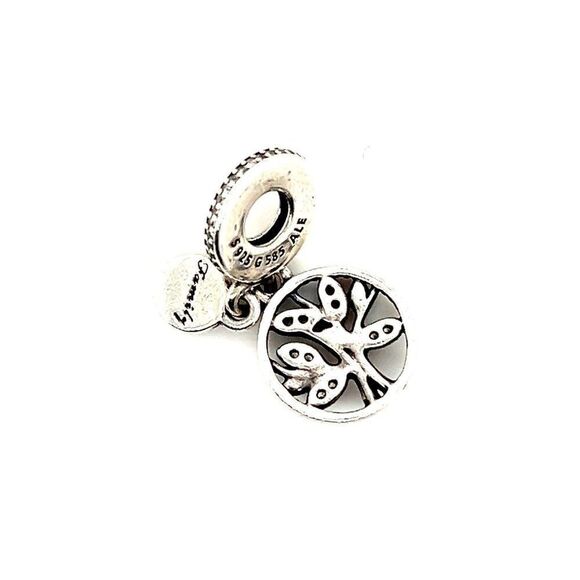 Pandora Two-Tone Family Tree Cz Dangle Charm - Picture 3 of 3